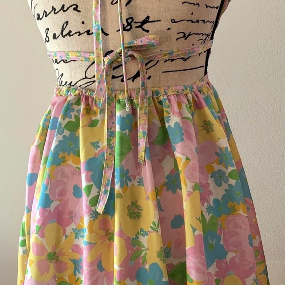 For Love And Lemons Emily Floral backless mini dress size medium - Picture 3 of 4